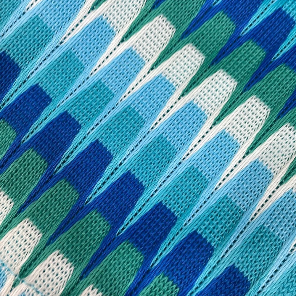 Trina Turk One-piece Swimsuit Size 12 NWT Multi Aqua Blue Print